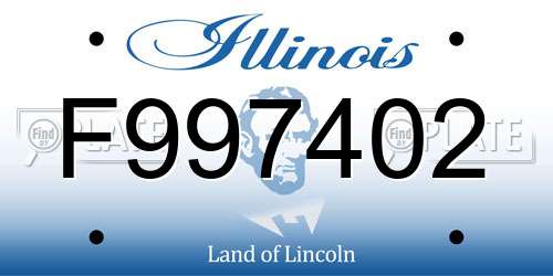F997402 Illinois License Plate