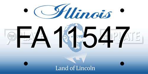 FA11547 Illinois License Plate