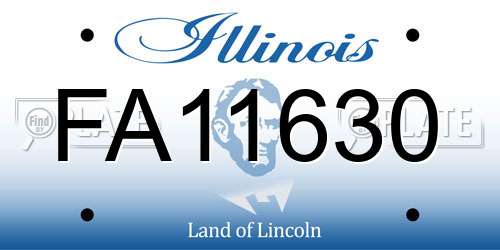 FA11630 Illinois License Plate