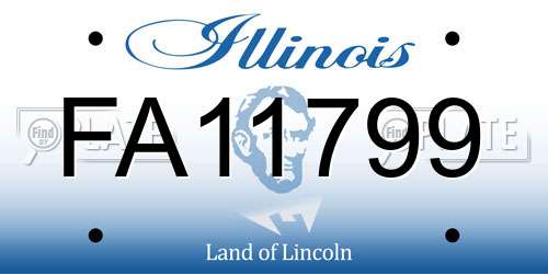 FA11799 Illinois License Plate