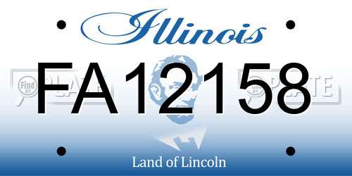 FA12158 Illinois License Plate