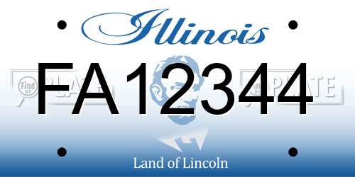 FA12344 Illinois License Plate