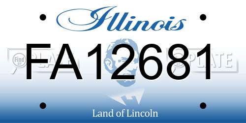 FA12681 Illinois License Plate