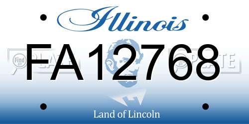 FA12768 Illinois License Plate
