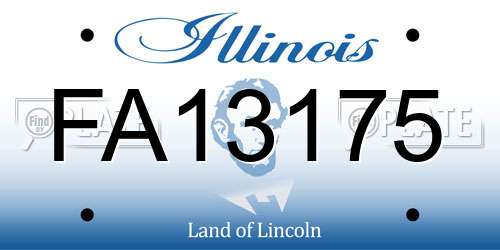 FA13175 Illinois License Plate