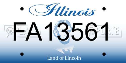 FA13561 Illinois License Plate