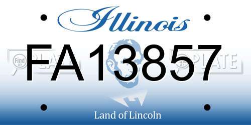 FA13857 Illinois License Plate