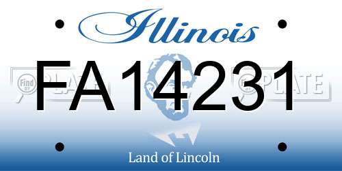FA14231 Illinois License Plate