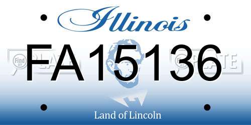 FA15136 Illinois License Plate