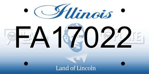 FA17022 Illinois License Plate