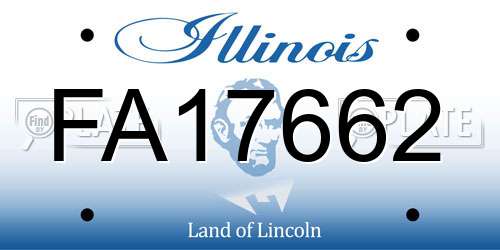 FA17662 Illinois License Plate