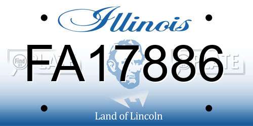 FA17886 Illinois License Plate