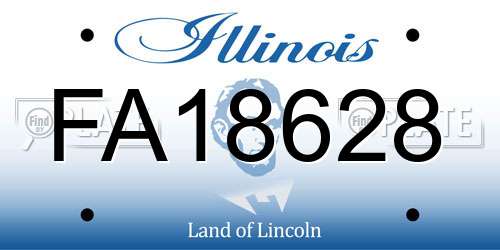 FA18628 Illinois License Plate