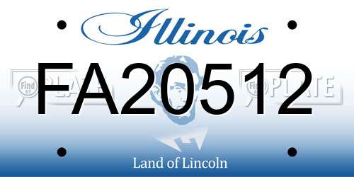 FA20512 Illinois License Plate