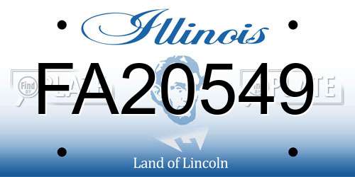 FA20549 Illinois License Plate