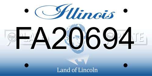 FA20694 Illinois License Plate