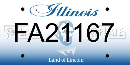 FA21167 Illinois License Plate