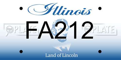 FA212 Illinois License Plate