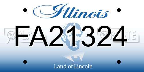 FA21324 Illinois License Plate