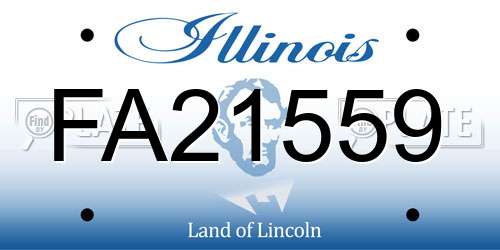 FA21559 Illinois License Plate