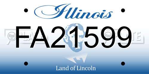 FA21599 Illinois License Plate