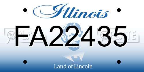 FA22435 Illinois License Plate