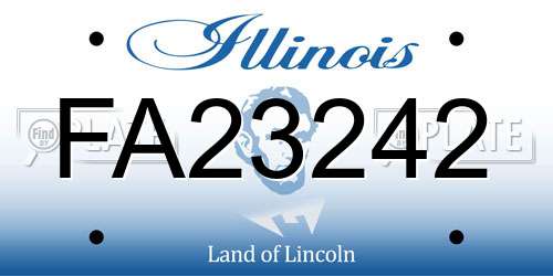 FA23242 Illinois License Plate