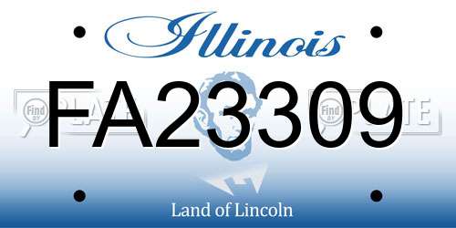 FA23309 Illinois License Plate
