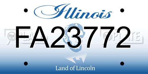 FA23772 Illinois License Plate