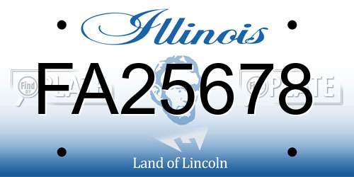 FA25678 Illinois License Plate