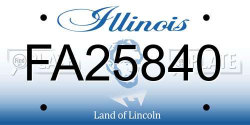 FA25840 Illinois License Plate