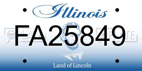 FA25849 Illinois License Plate