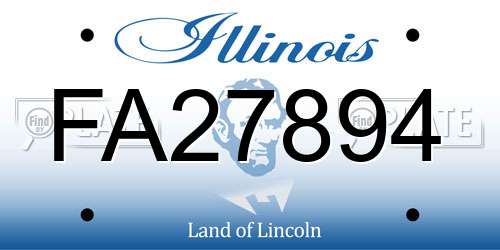 FA27894 Illinois License Plate