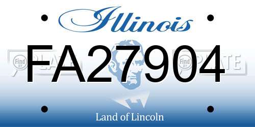 FA27904 Illinois License Plate