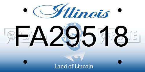 FA29518 Illinois License Plate