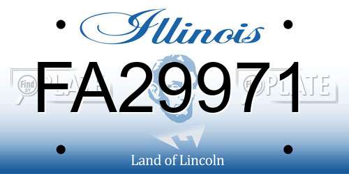 FA29971 Illinois License Plate