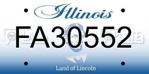 FA30552 Illinois License Plate