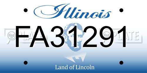 FA31291 Illinois License Plate