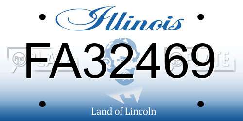 FA32469 Illinois License Plate