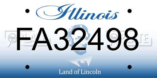 FA32498 Illinois License Plate