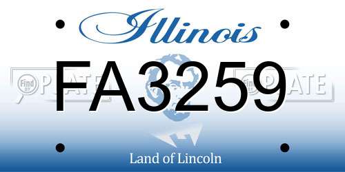 FA3259 Illinois License Plate