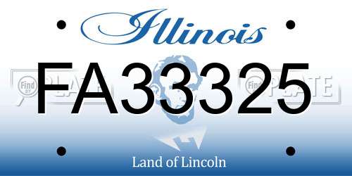 FA33325 Illinois License Plate