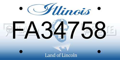 FA34758 Illinois License Plate
