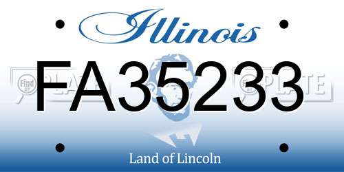 FA35233 Illinois License Plate