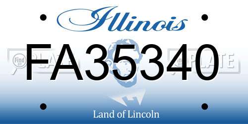 FA35340 Illinois License Plate