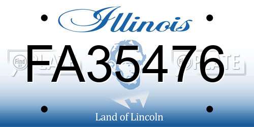 FA35476 Illinois License Plate