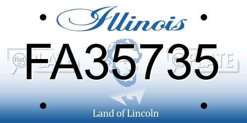 FA35735 Illinois License Plate