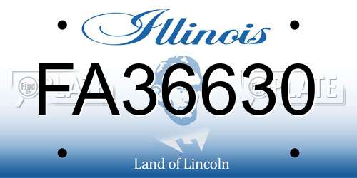 FA36630 Illinois License Plate