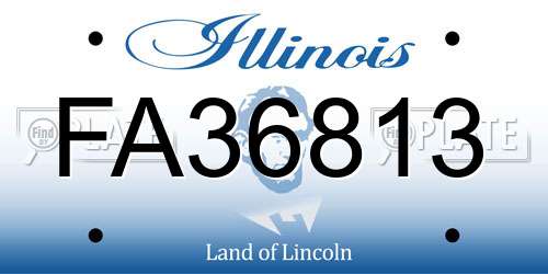 FA36813 Illinois License Plate