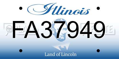 FA37949 Illinois License Plate